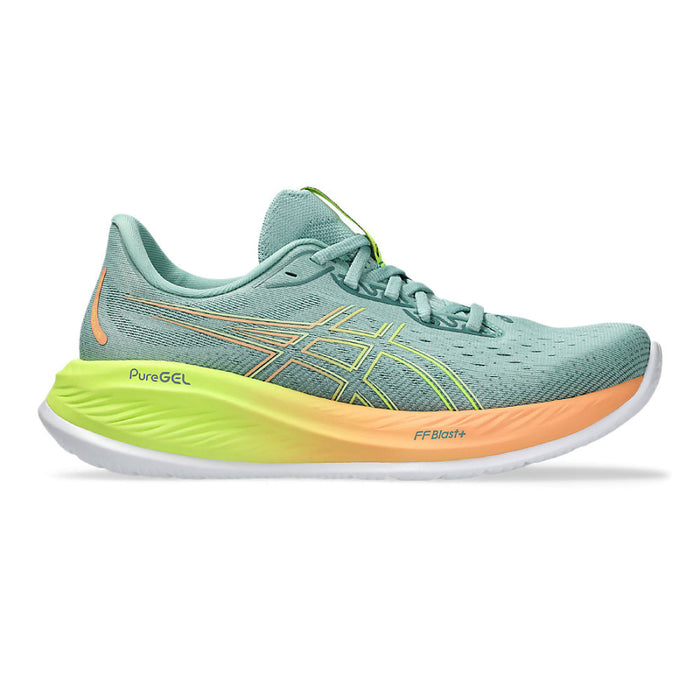 Women's Asics Gel-Cumulus 26 Paris, Light Celadon/Safety Yellow, 10 B Medium