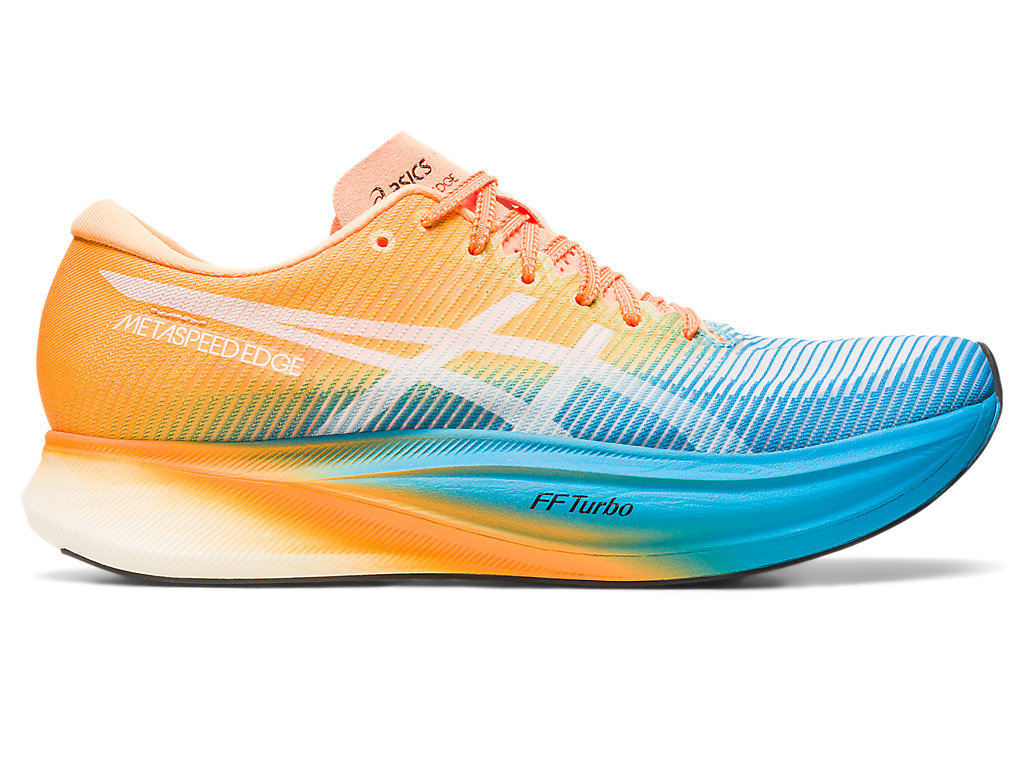 Men's Asics Metaspeed Edge+, Island Blue/Orange Pop, 10.5 D Medium