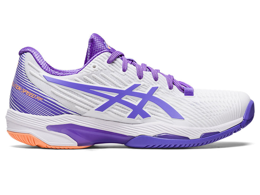 Women's Asics Solution Speed FlyteFoam 2, White/Amethyst, 8 B Medium