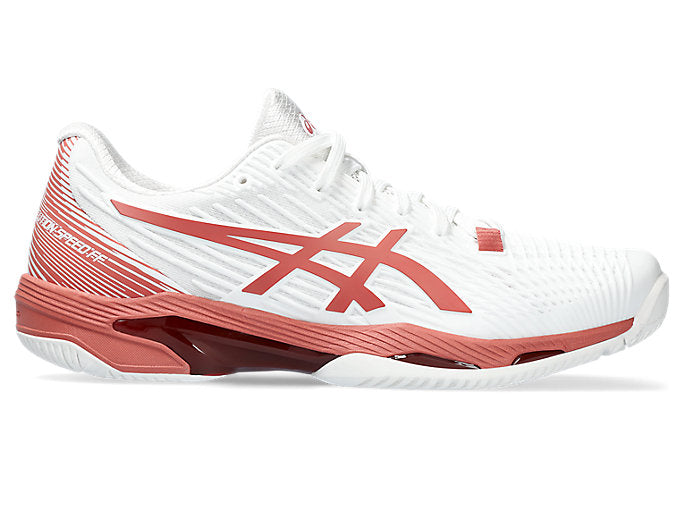 Women's Asics Solution Speed FlyteFoam 2, White/Light Garnet, 11.5 B Medium