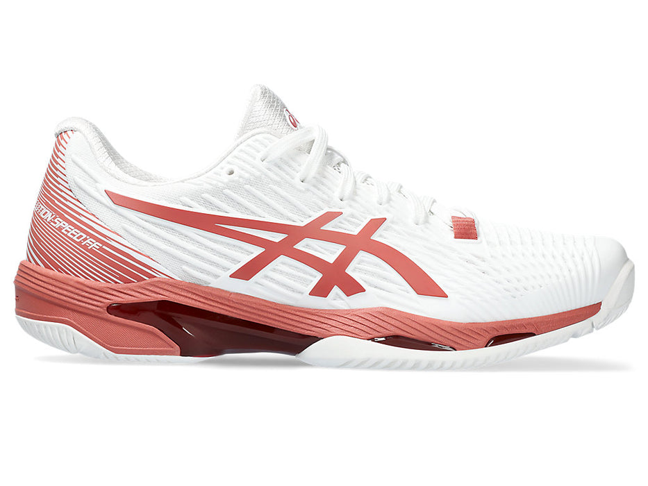 Women's Asics Solution Speed FlyteFoam 2, White/Light Garnet, 9 B Medium