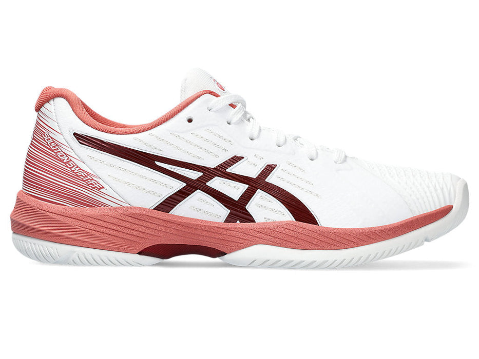 Women's Asics Solution Swift FlyteFoam, White/Antique Red, 12 B Medium