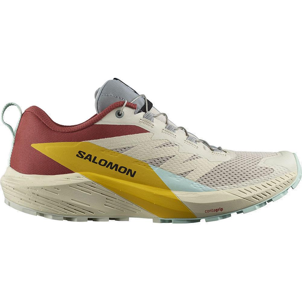 Men's Salomon Sense Ride 5, Rainy Day/Hot Sauce/Freesia, 11 D Medium