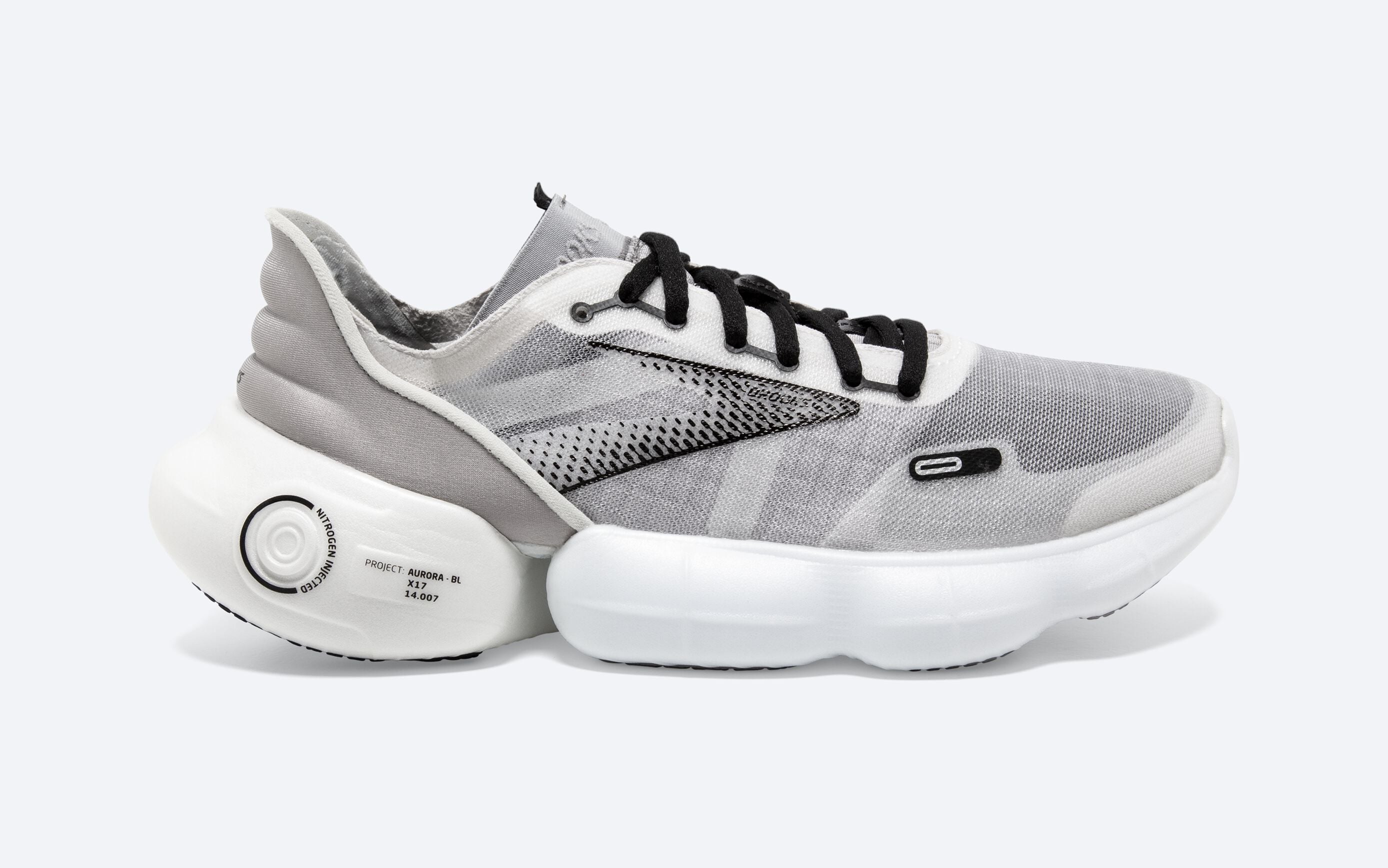 Women's Brooks Aurora-BL, White/Alloy/Black, 11.5 B Medium