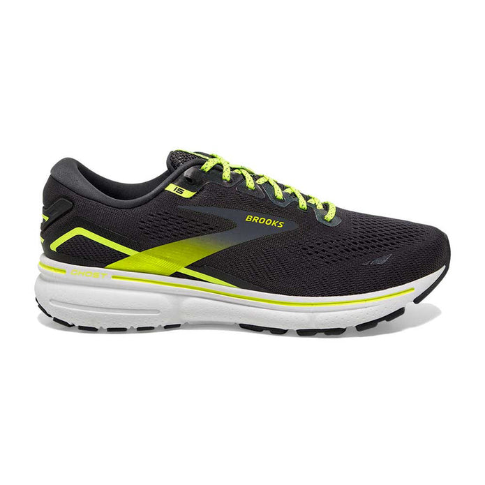 Men's Brooks Ghost 15, Ebony/White/Nightlife, 8 D Medium