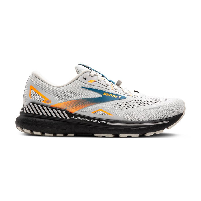 Men's Brooks Adrenaline GTS 23 GTX, Oyster Mushroom/Orange/Blue, 10.5 D Medium