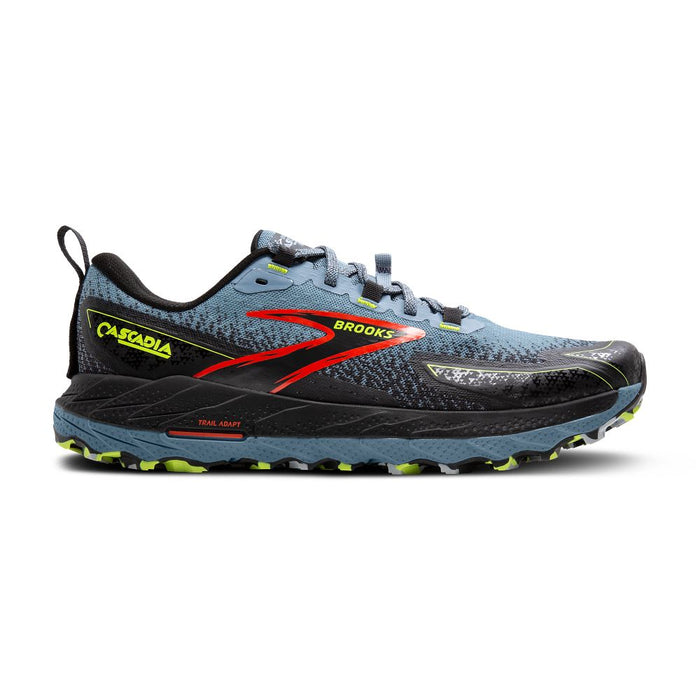 Men's Brooks Cascadia 18, Citadel/Ebony/Lime, 11 2E Wide