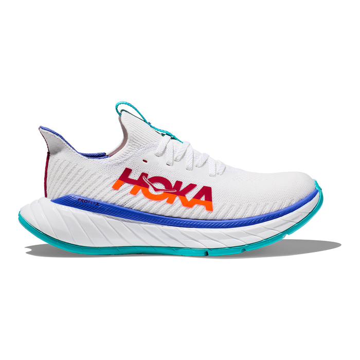 Women's Hoka One One Carbon X 3, White/Flame, 10.5 B Medium