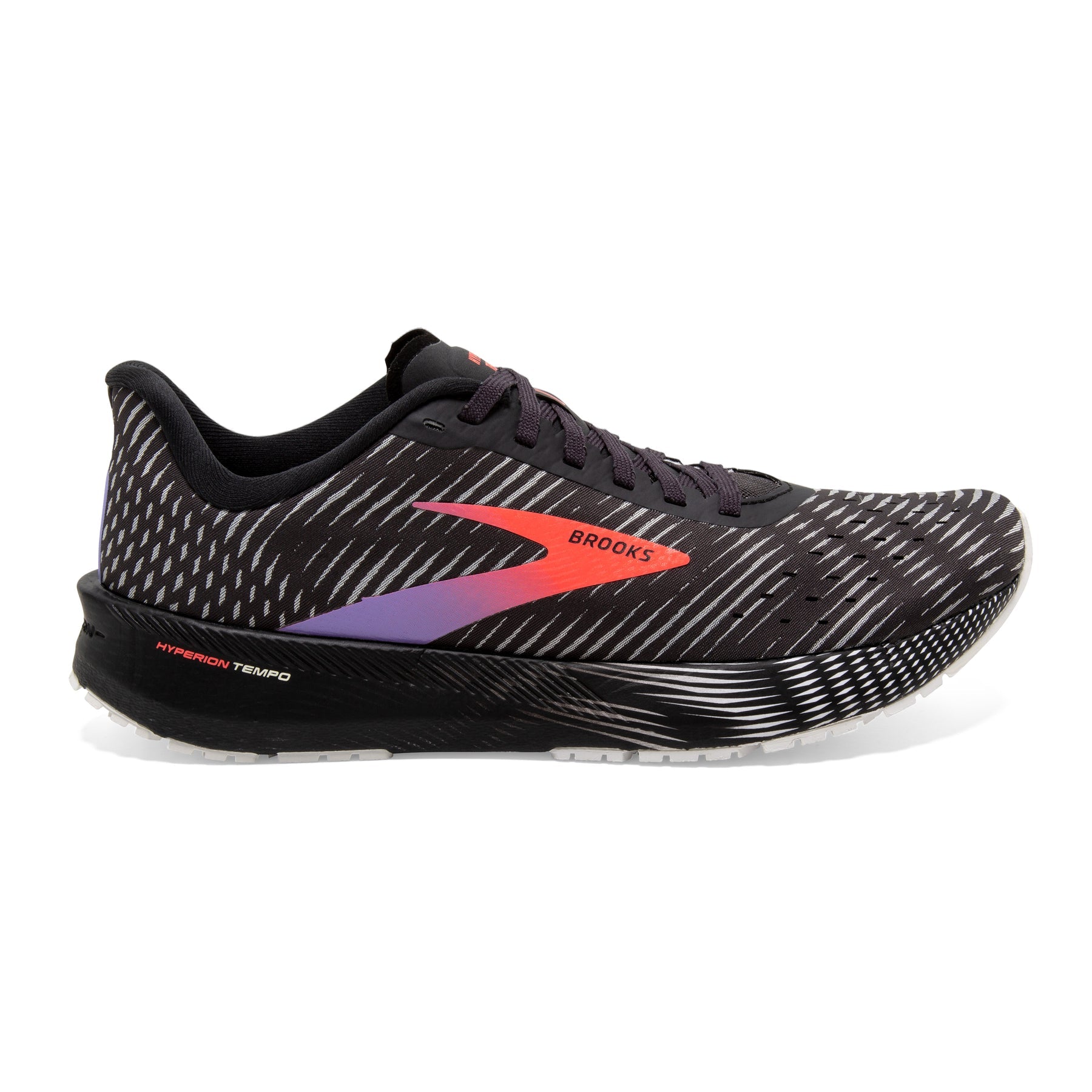 Women's Brooks Hyperion Tempo, Black/Coral/Purple, 9.5 B Medium