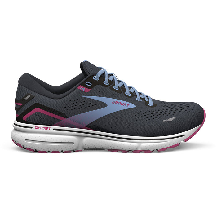 Women's Brooks Ghost 15, Ebony/Open Air/Lilac Rose, 5.5 B Medium