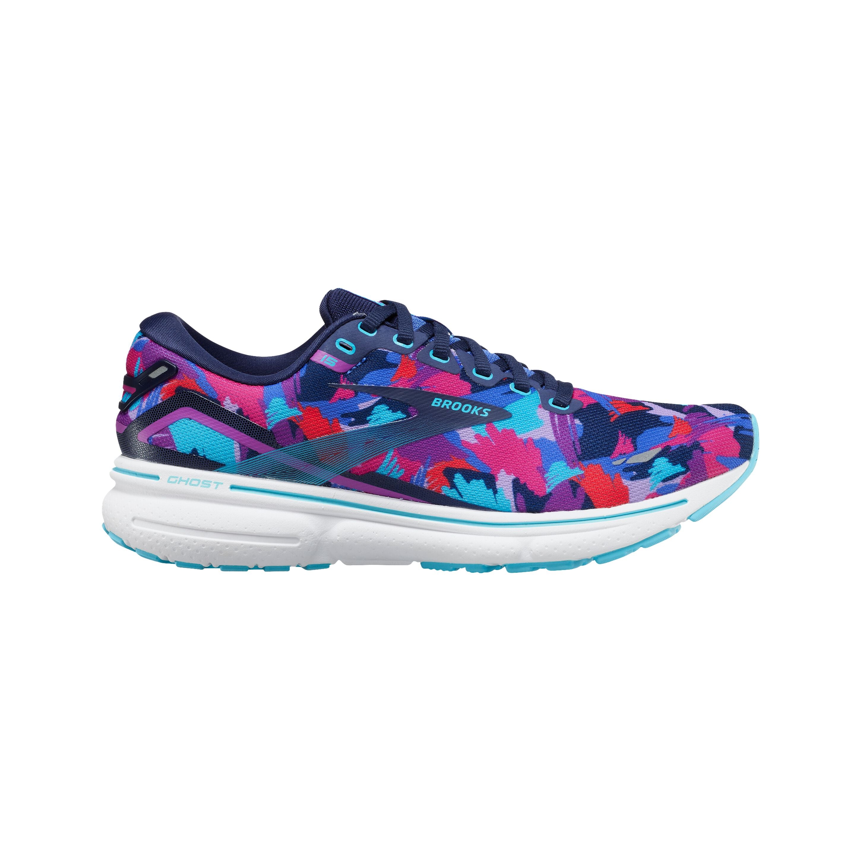 Women's Brooks Ghost 15, Blue/Eclipse/Purple, 10.5 B Medium