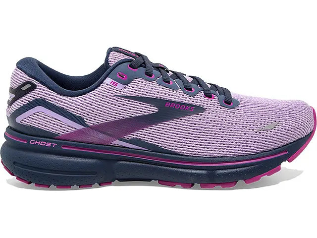 Women's Brooks Ghost 15, Rhapsody/Dress Blue/Viola, 8.5 B Medium