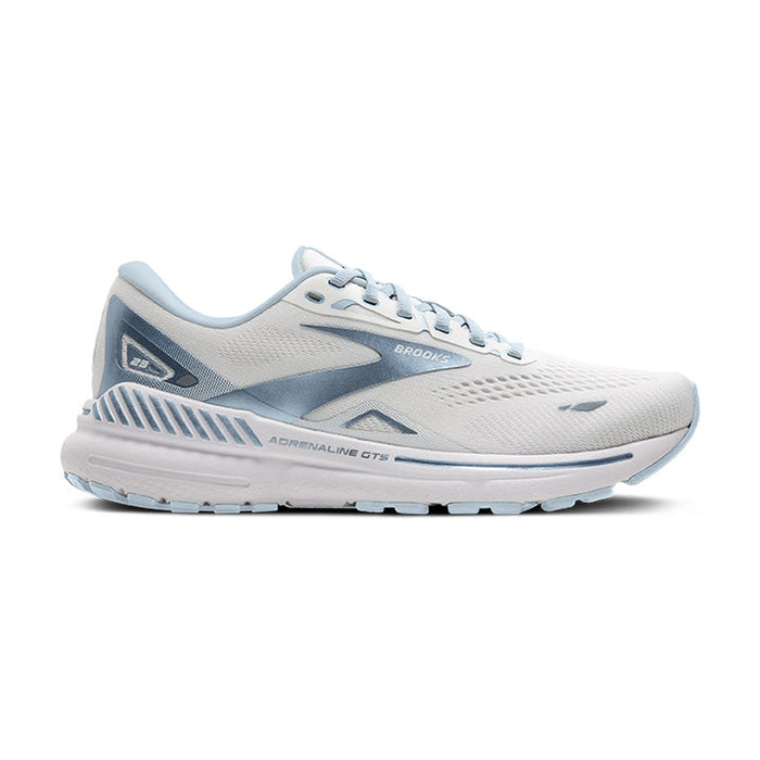 Women's Brooks Adrenaline GTS 23, White/Illusion Blue, 5.5 B Medium