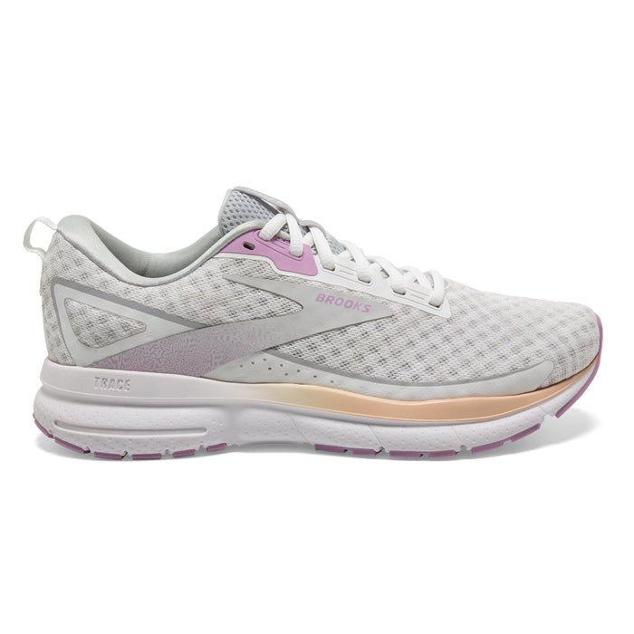 Women's Brooks Trace 3, White/Orchid/Apricot, 6.5 B Medium