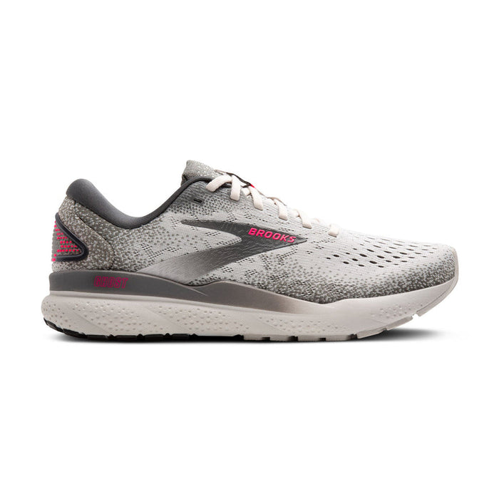 Women's Brooks Ghost 16, Grey/Gargoyle/Pink, 8.5 B Medium