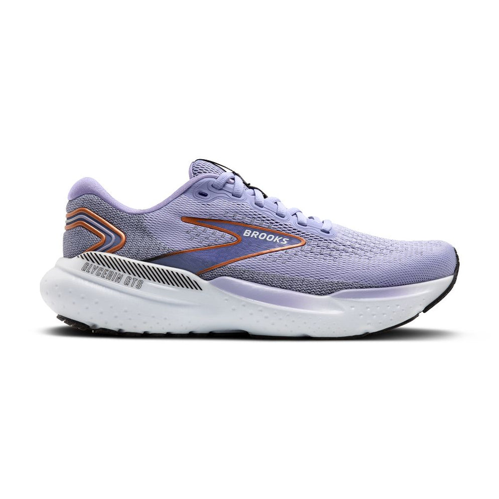 Women's Brooks Glycerin GTS 21, Lavender/Black/Copper, 12 B Medium — RELAY
