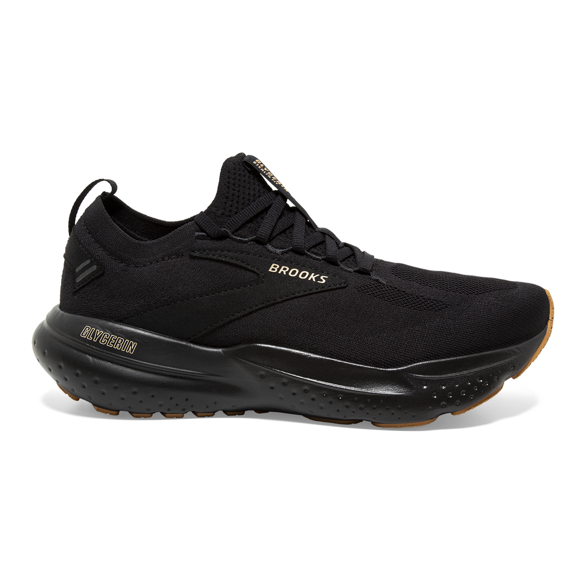 Men's Brooks Glycerin StealthFit 21, Black/Cream/Biscuit, 10 D Medium