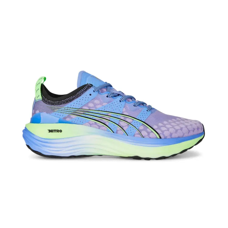 Women's Puma ForeverRun Nitro, Elektro Purple/Fizzy Lime, 7 B Medium