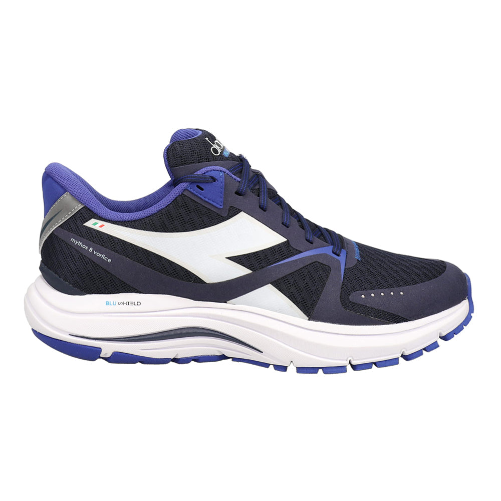Men's Diadora Mythos Blushield 8 Vortice, Blue Corsair/White/Surf the Web, 12.5 D Medium