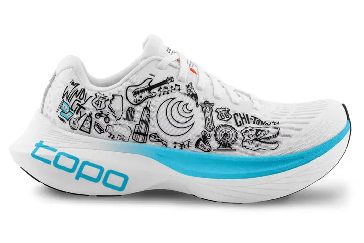 Women's Topo Athletic Specter 2 Chicago, White/Blue, 9 B Medium