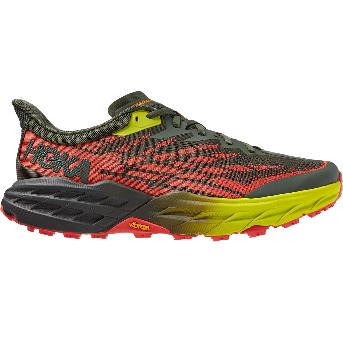 Men's Hoka Speedgoat 5, Thyme/Fiesta, 10 D Medium