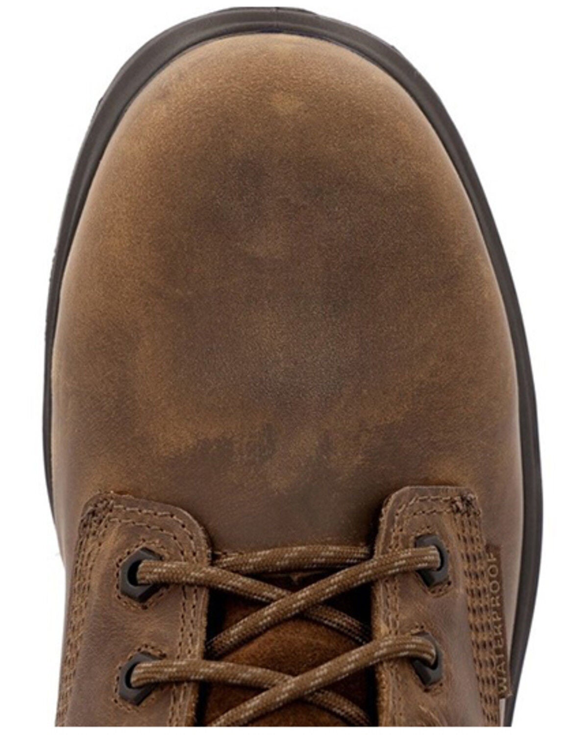 Side view on white background of Mens Georgia Boot FLXpoint Ultra Boot running shoe in Black/Brown, Wide width
