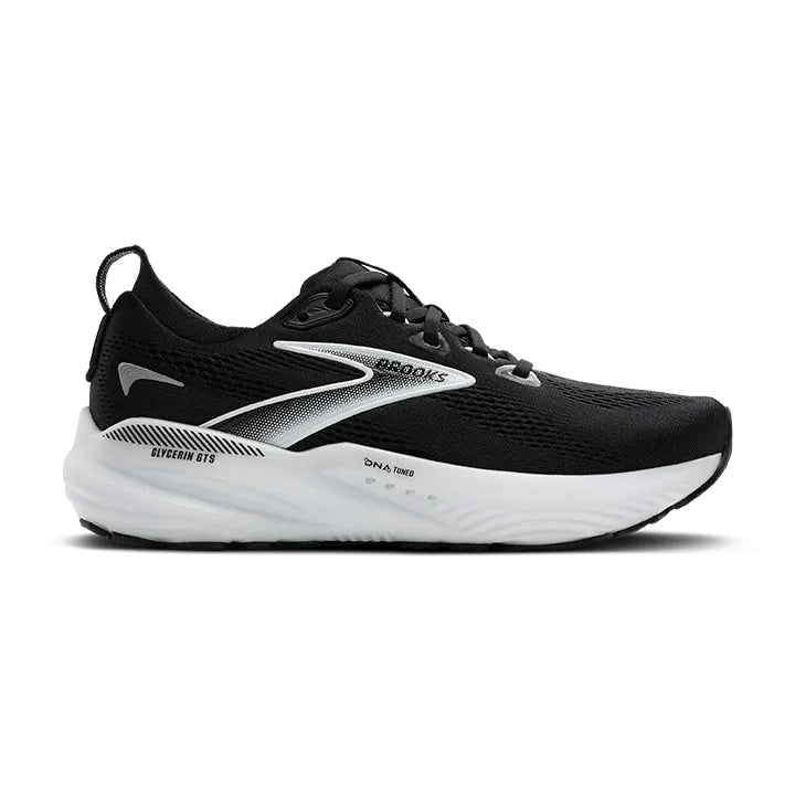 Men's Brooks Glycerin GTS 22, Black/Grey/White, 13 D Medium