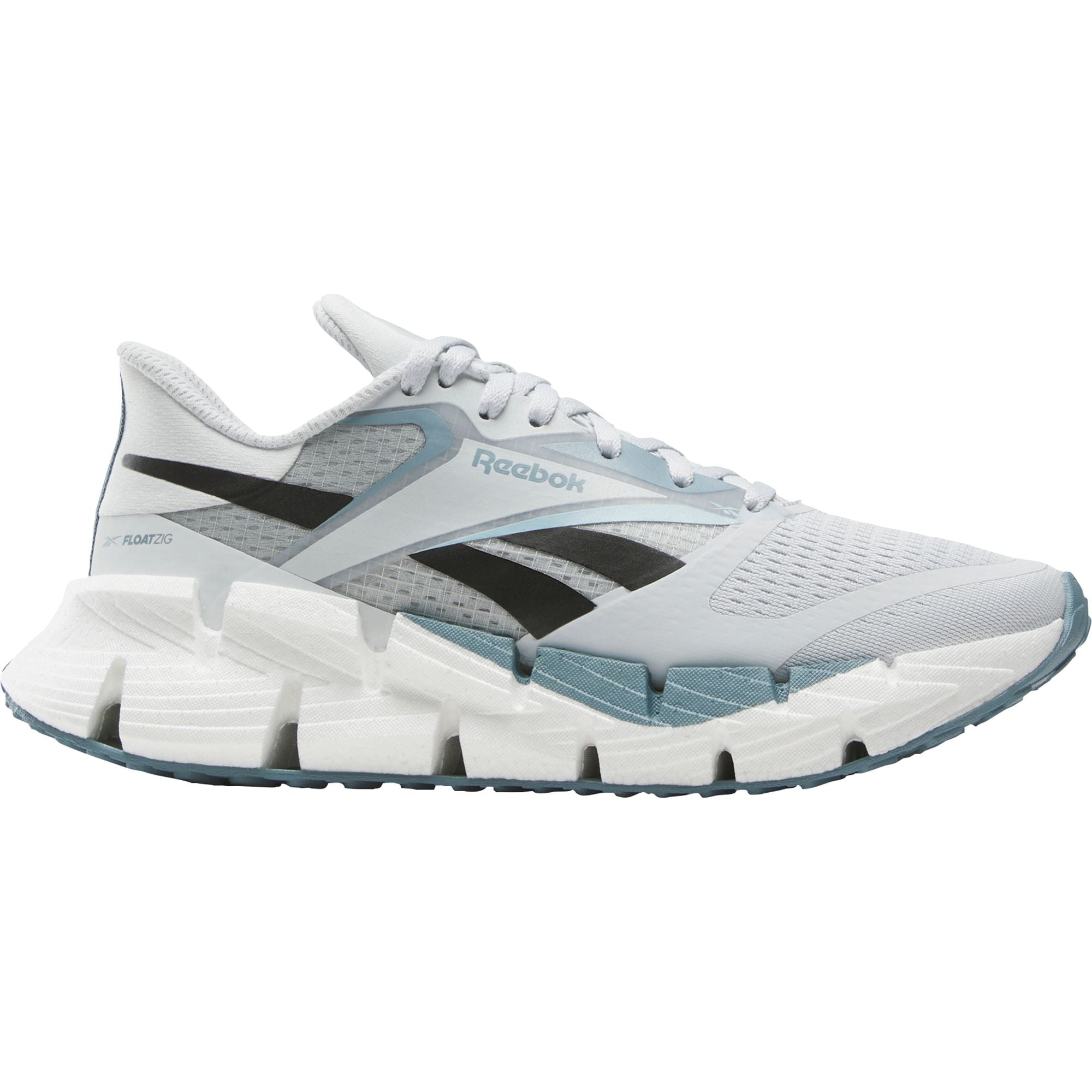 Reebok Floatzig 1 Womens running shoes in Moonstone/Soft Slate/Black - side view on white background