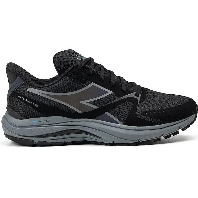 Men's Diadora Mythos Blushield 8 Vortice Hip, Black/Steel Gray, 8 D Medium