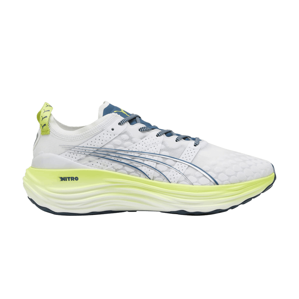 Men's PUMA ForeverRun Nitro, White/Ocean Tropic/Lime Pow, 10.5 D Medium