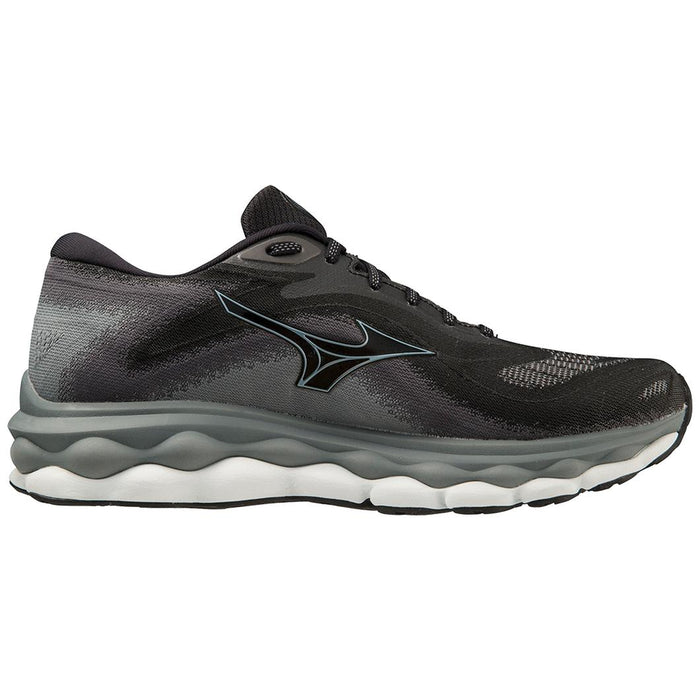 Men's Mizuno Wave Sky 7, Black/Glacial Ridge, 10 2E Wide