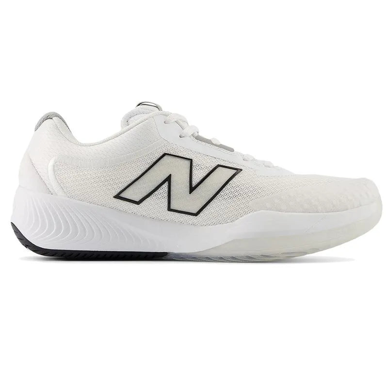 Side view on white background of Womens New Balance 996v6 running shoe in Nb White/Black/Team Red, Medium (Regular) width
