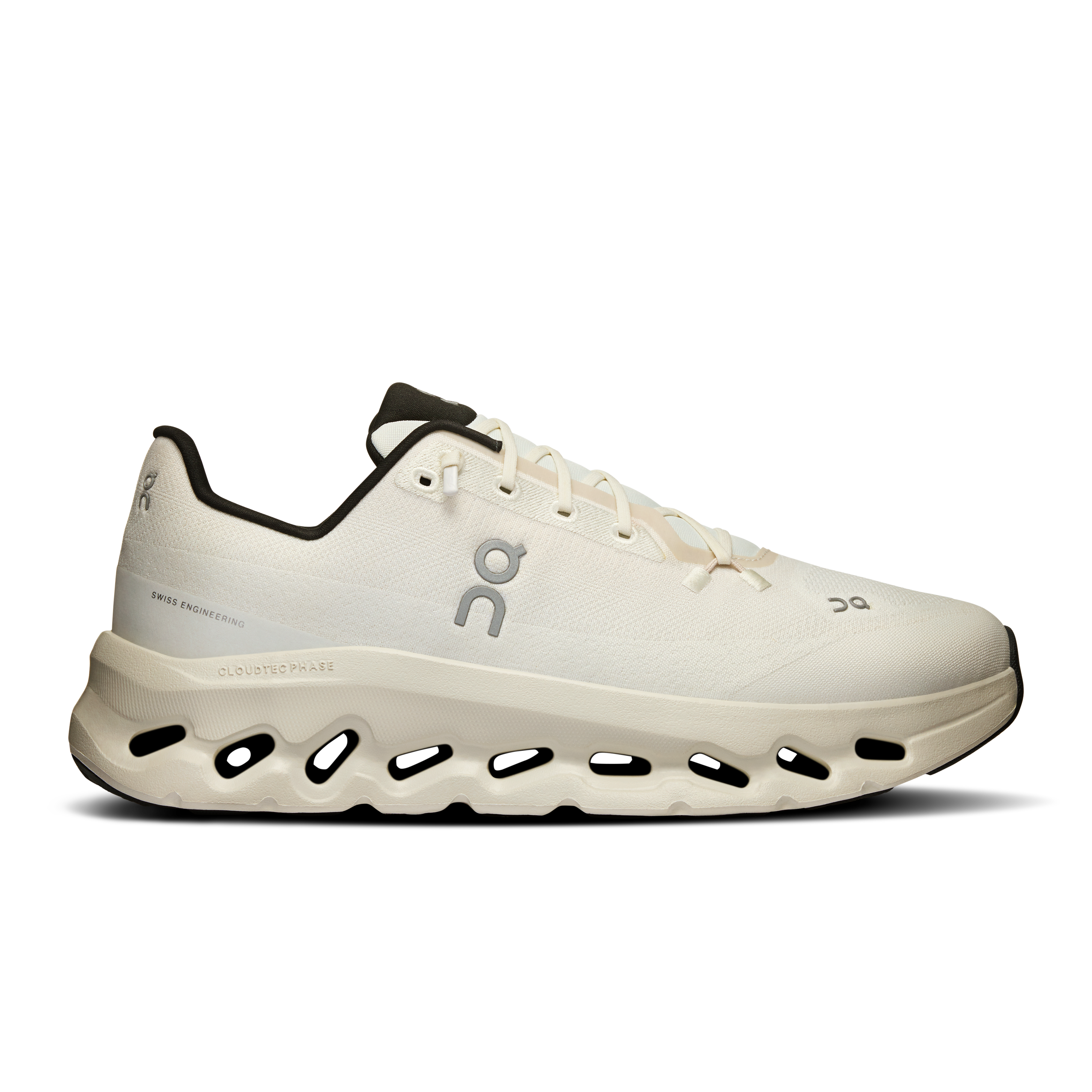 Side view on white background of Mens On Cloudtilt running shoe in Pearl/Ice, Medium (Regular) width