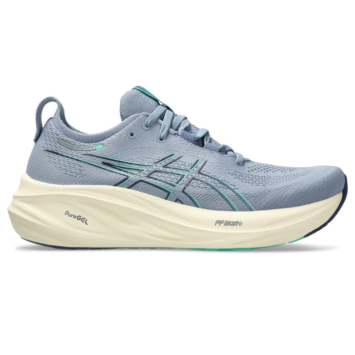 Men's Asics GEL-Nimbus 26, Light Navy/Aurora Green, 13 D Medium