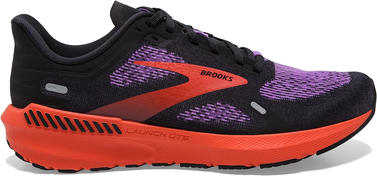 Women's Brooks Launch GTS 9, Black/Bellflower/Fiesta, 6 B Medium