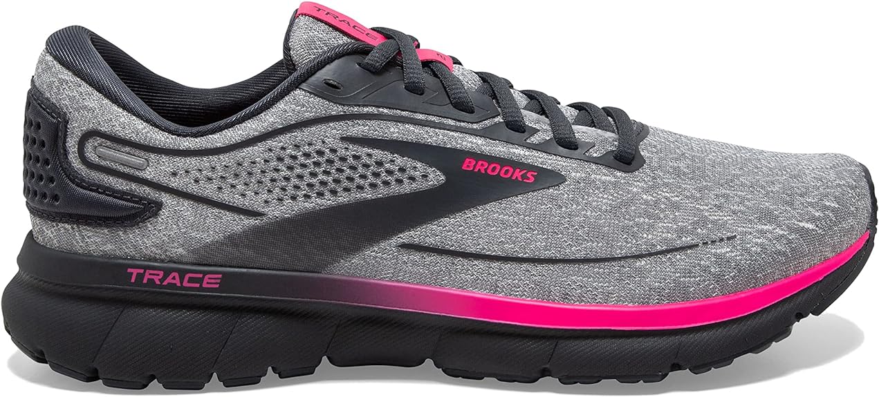 Women's Brooks Trace 2, Oyster/Ebony/Pink, 8.5 B Medium