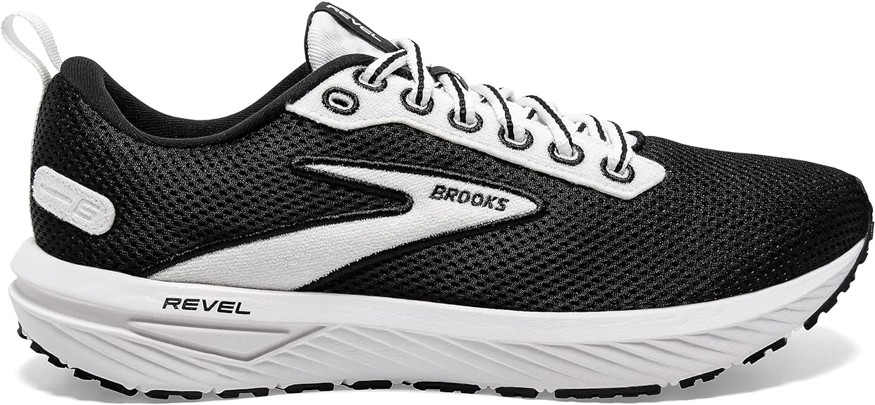 Women's Brooks Revel 6, Black/White, 10 B Medium