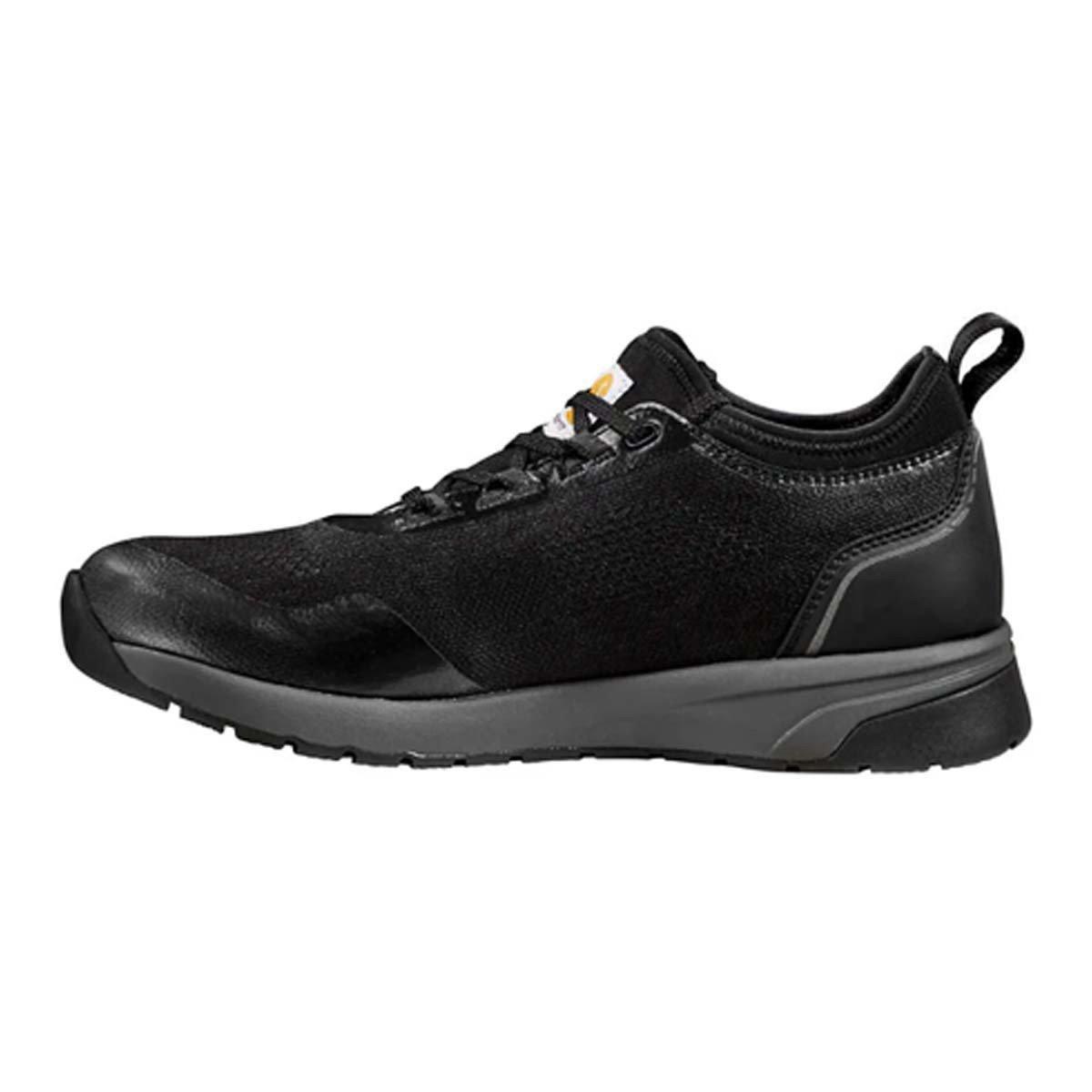 Side view on white background of Mens Carhartt Force Nano running shoe in Black, Medium (Regular) width