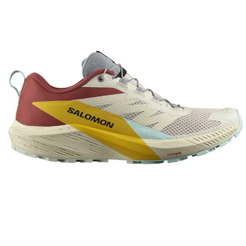 Men's Salomon Sense Ride 5, Rainy Day/Hot Sauce/Freesia, 9.5 D Medium