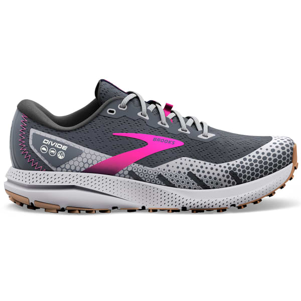 Women's Brooks Divide 3, Ebony/Grey/Pink, 12 B Medium