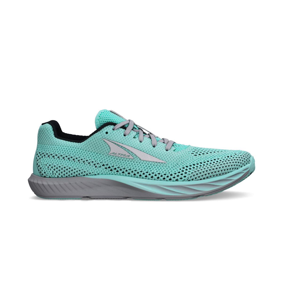 Side view on white background of Womens Altra Escalante 2 running shoe in Teal, Medium (Regular) width