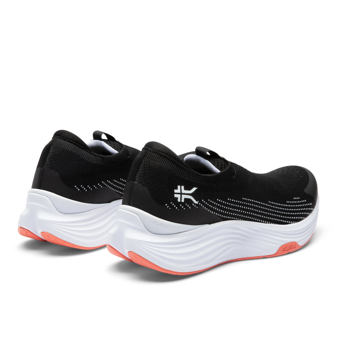 Women's KURU ATOM 2 Slip-On, Jet Black/Dark Coral