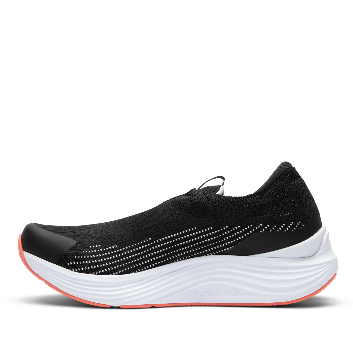 Women's KURU ATOM 2 Slip-On, Jet Black/Dark Coral