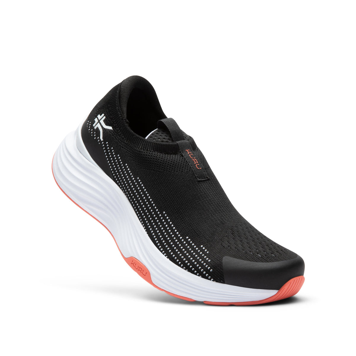 Women's KURU ATOM 2 Slip-On, Jet Black/Dark Coral