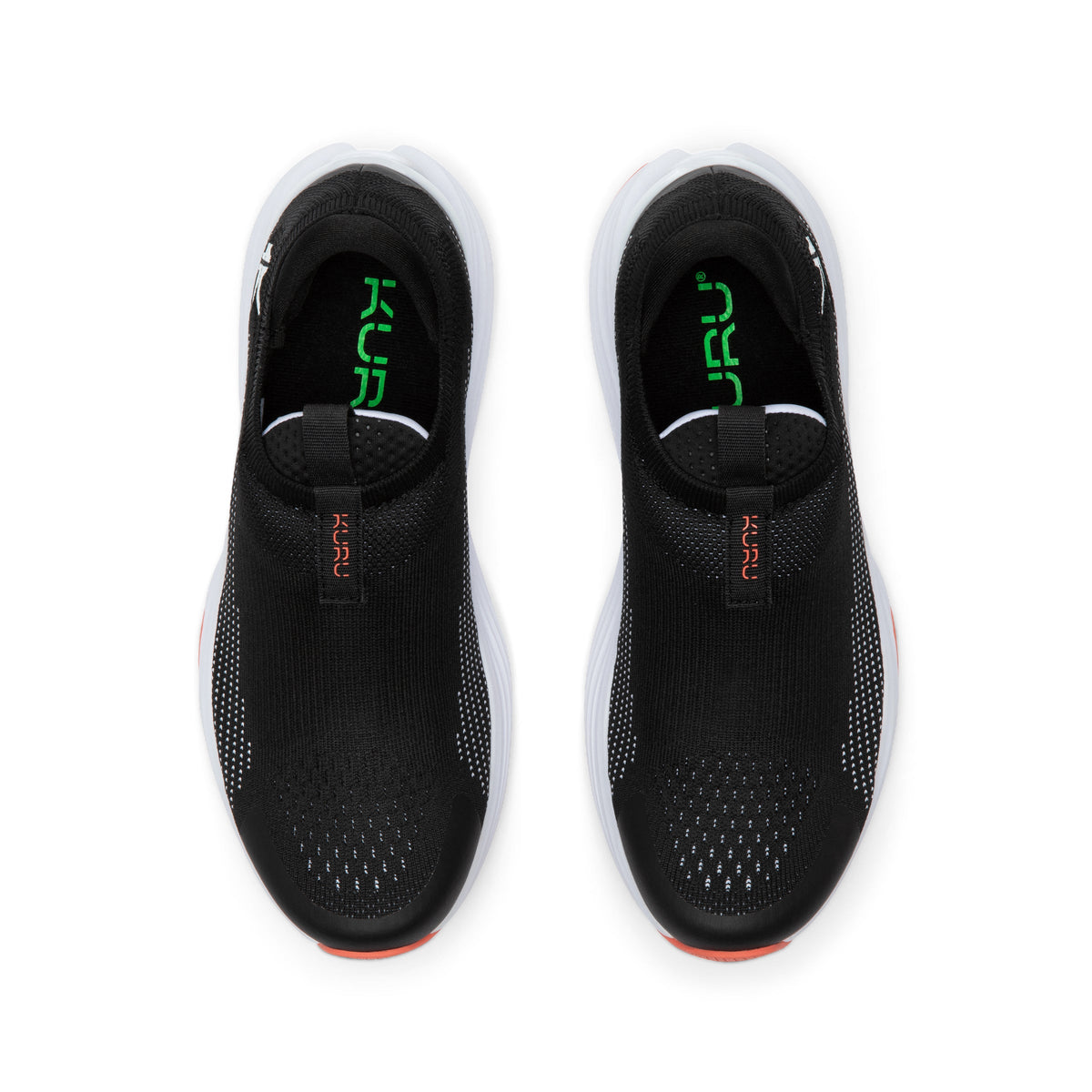 Women's KURU ATOM 2 Slip-On, Jet Black/Dark Coral