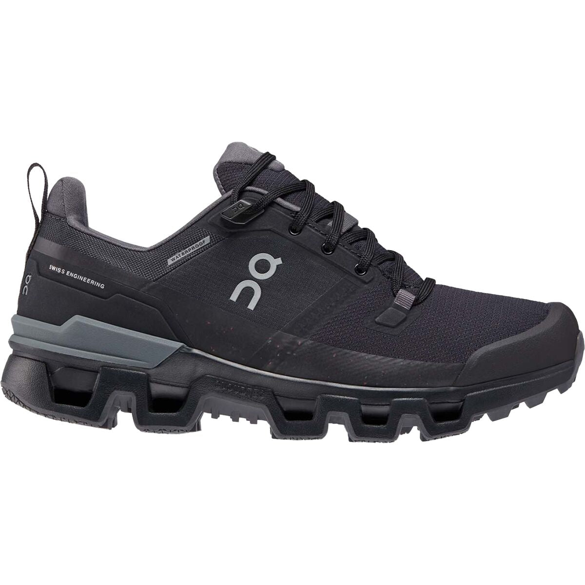 Women's On Cloudwander Waterproof, Black/Eclipse, 6.5 B Medium