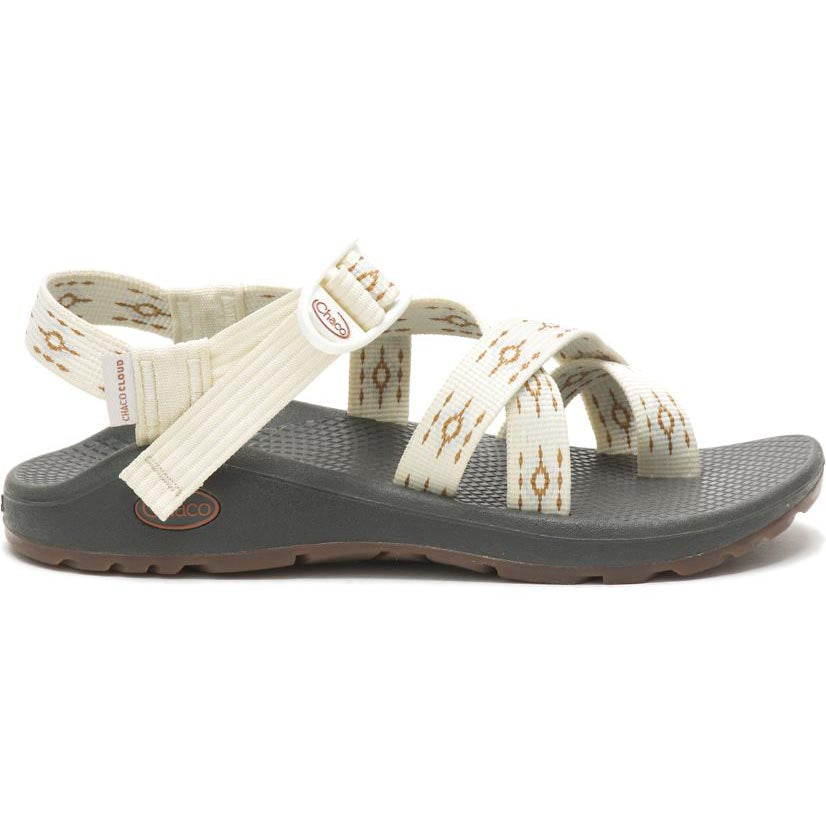 Side view on white background of Womens Chaco Zcloud 2 Sandal running shoe in Oculi Sand, Medium (Regular) width