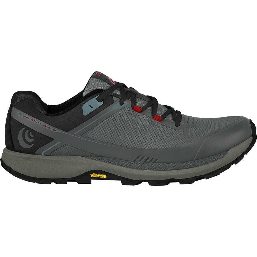 Men's Topo Runventure 3, Grey/Red, 11.5 D Medium