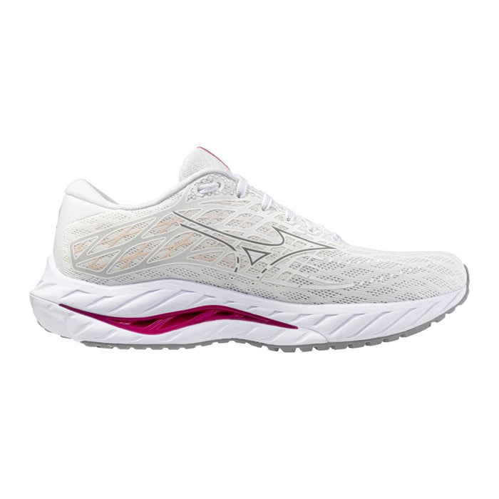 Women's Mizuno Wave Inspire 20, White/Fuchsia Purple, 10.5 B Medium