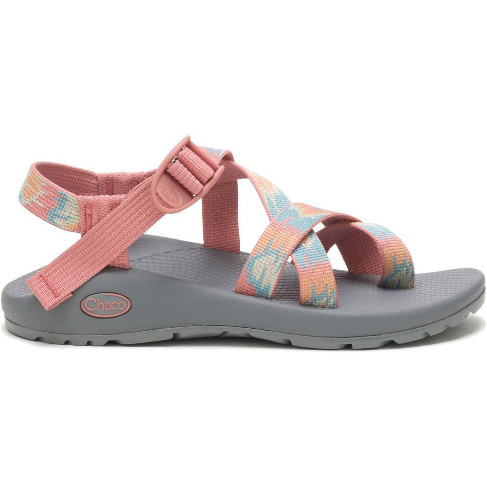 Side view on white background of Womens Chaco Z2 Classic Sandal running shoe in Aerial Rosette, Medium (Regular) width